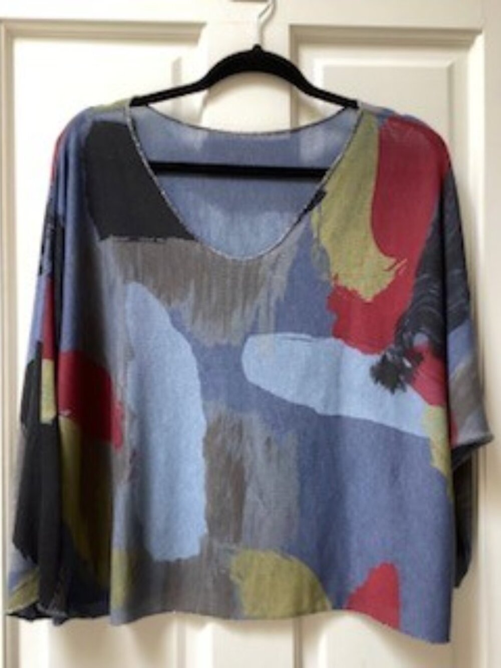 Unbranded blue, red and black top, made in Italy, size large